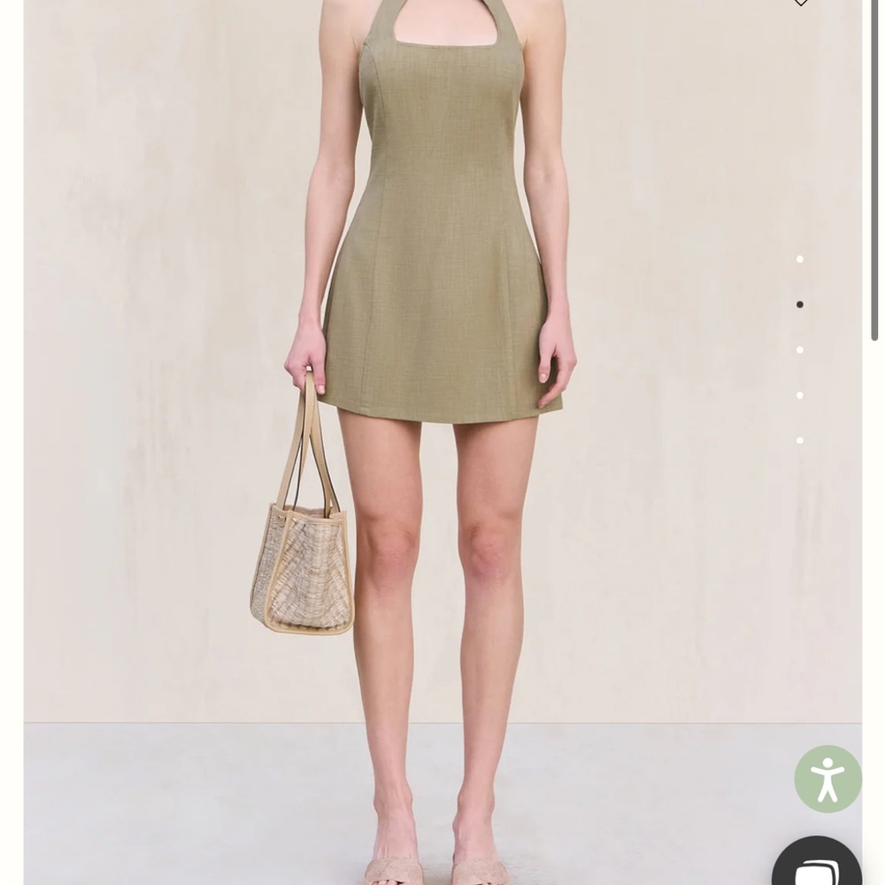 cult gaia olive-green strapless halter mini dress - Picture 2 of 7